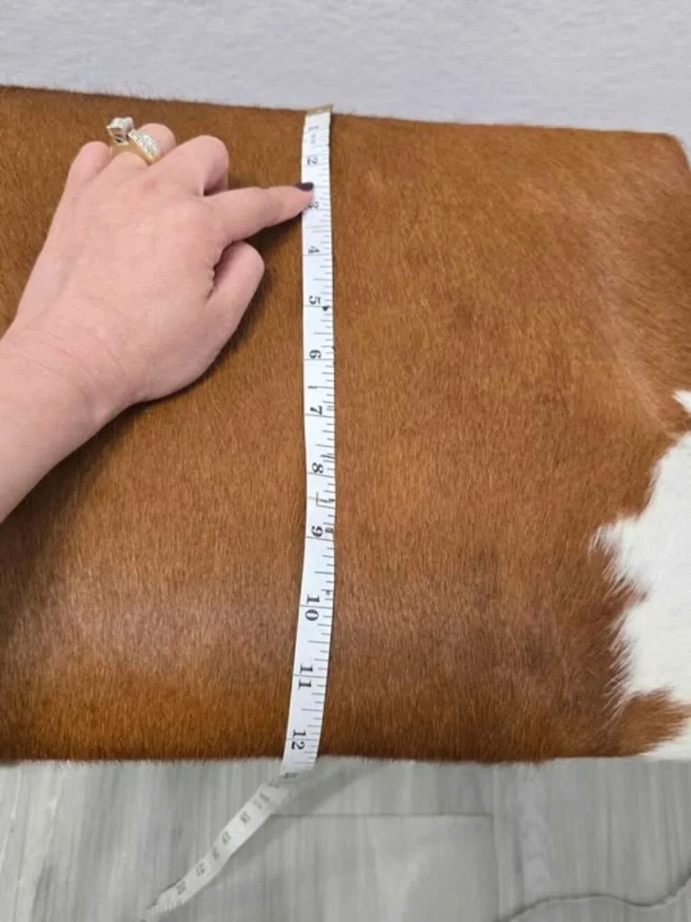 Genuine Cowhide Herefored Footstool